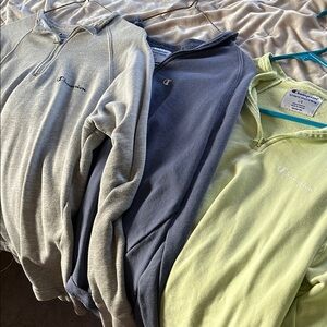 Champion Quarterzip Sweatshirt- Gray, Blue, and Lime. Set of 3